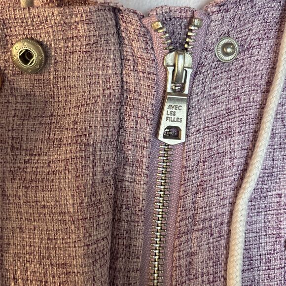 Avec Les Filles Anthropologie Pink Military Zip Up/button Up Jacket Size XS - Picture 4 of 11